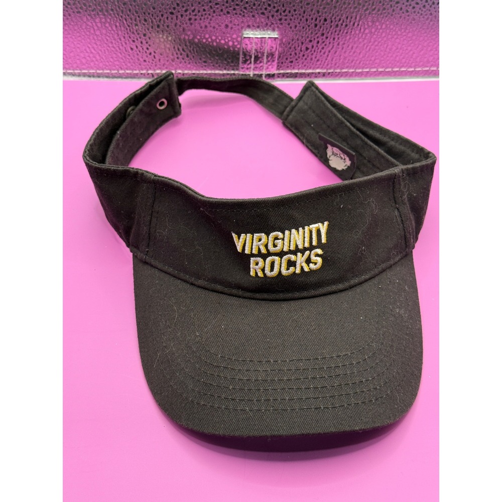 Virginity Rocks‎ Visor Hat Golf Cap Black Snapback Novelty Adjustable